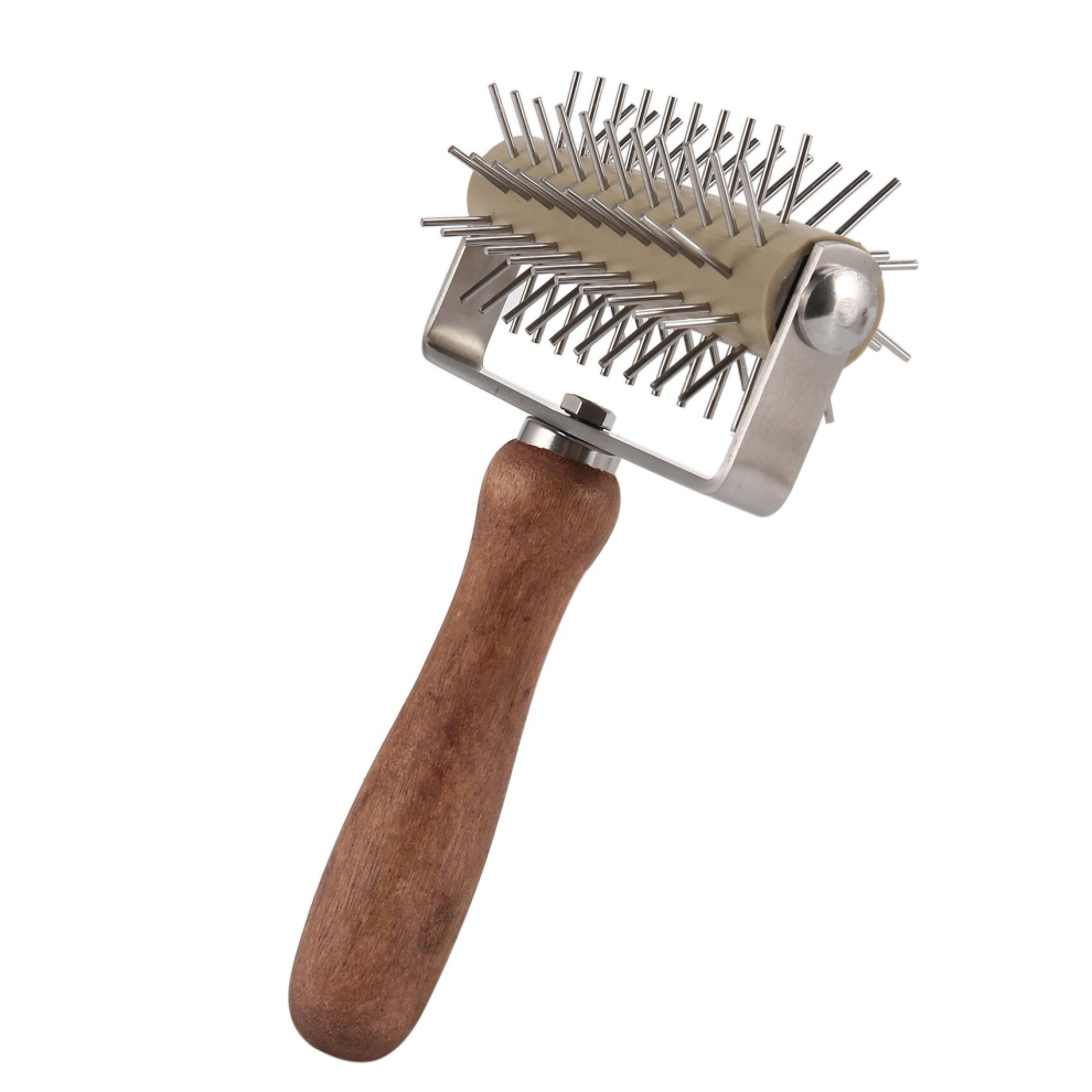 Stainless Steel Wheel Pizza Roller Pie Pastry Durable Wooden Handle 