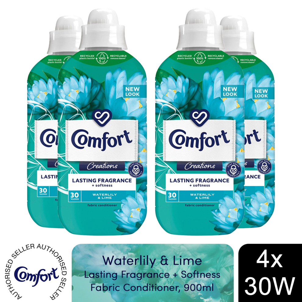Comfort (Buy 4) Fabric Conditioner Waterlily & Lime 30W