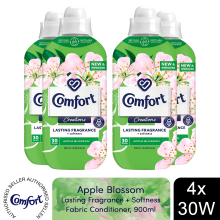 (Buy 4) Comfort Fabric Conditioner Apple Blossom 900ml 30W