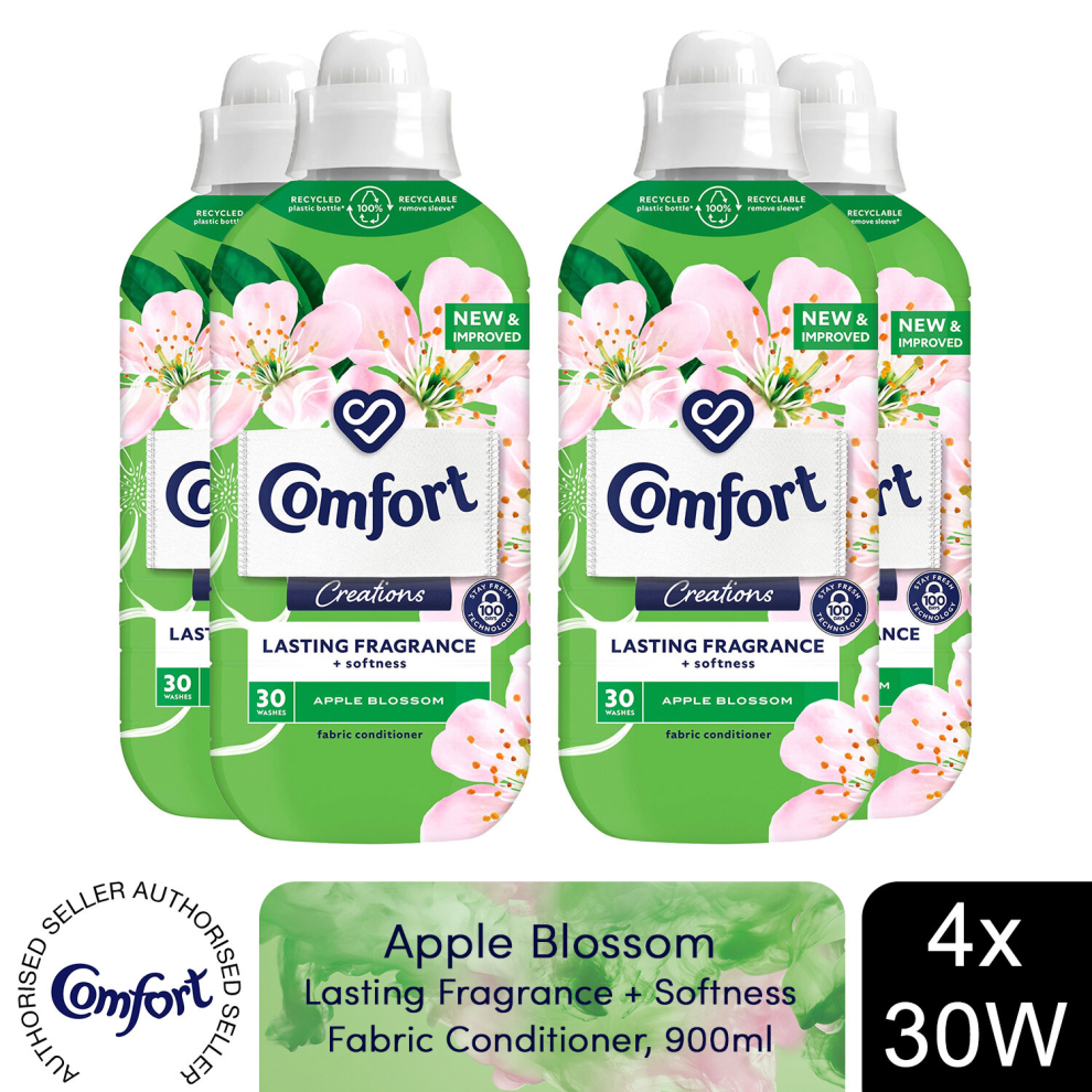 Comfort (Buy 4) Fabric Conditioner Apple Blossom 900Ml 30W