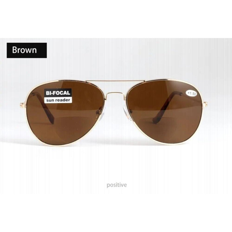 Multicoloured Retro Pilot Bifocal Sunglasses Reading Glasses Presbyopia Sun Glasses Men Women Enlarge Bifocal Reader Spectacles Outdoorfishing