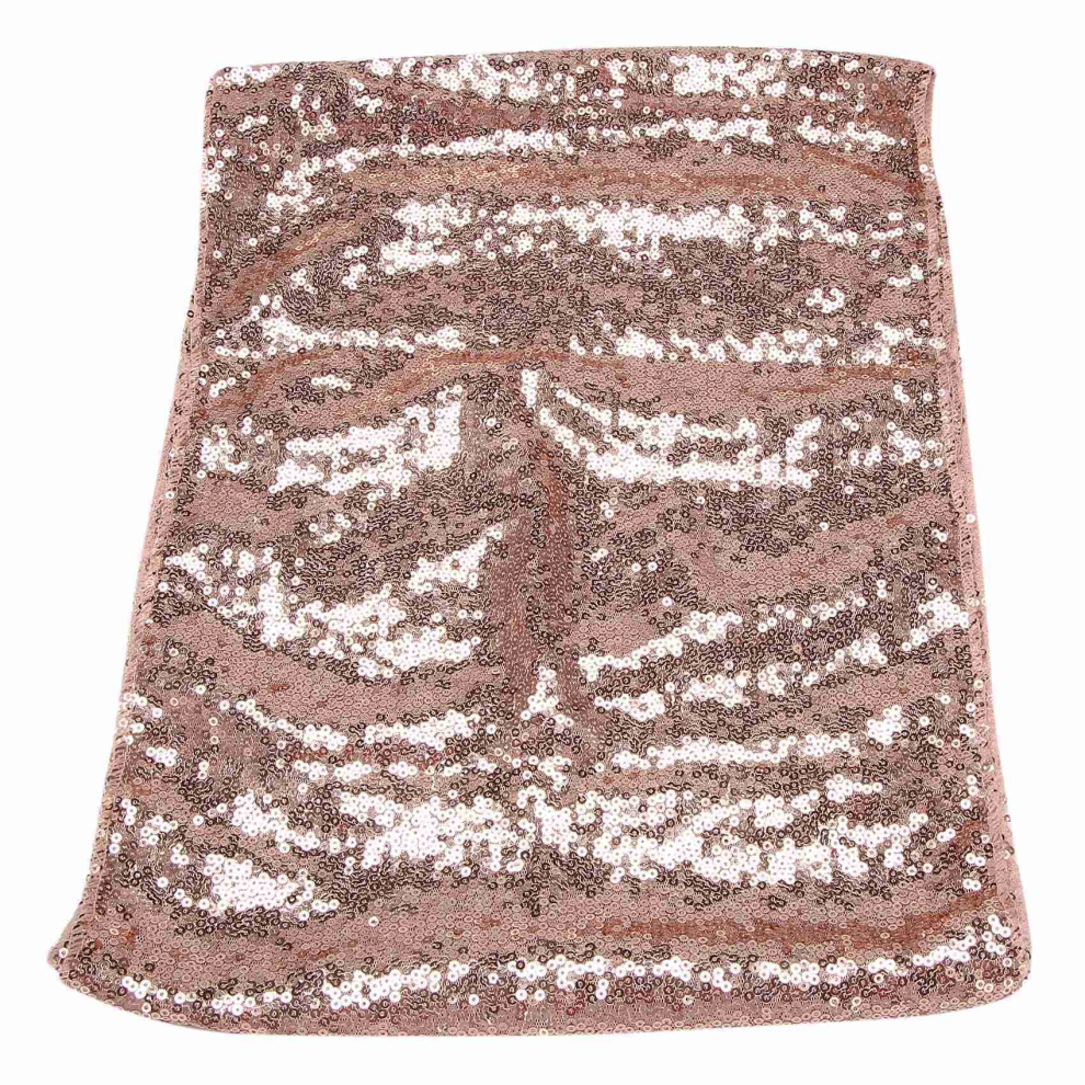 Spactz Rectangle Sequin Tablecloth Banquet Table Runner Wedding Reception Party Decor, 1 Rose Gold