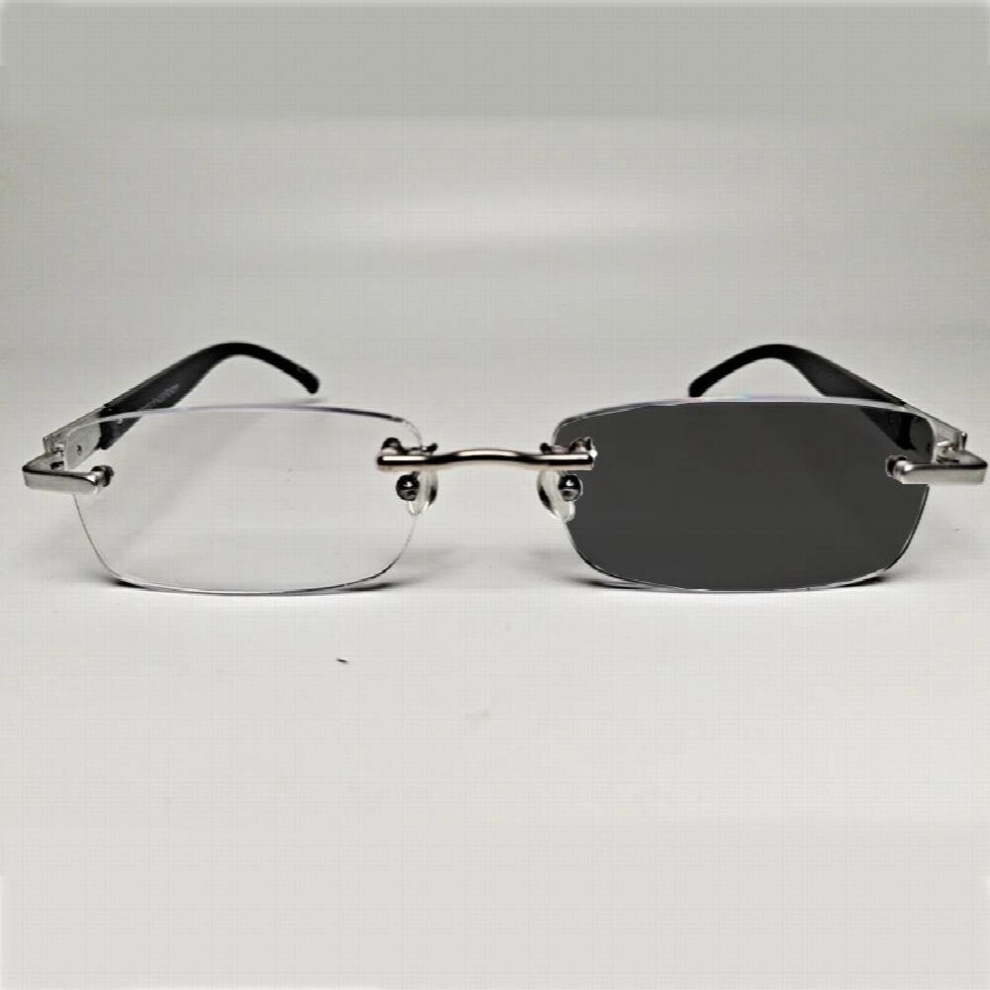 Multicoloured Rimless Photochromic Myopia Glasses Metal Frame Sun Photochromic Nearsighted Glasses Finished Myopia Eyewear