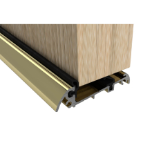 (Gold) Stormguard Slimline Door Bottom Threshold Weather Seal Level Access Mobility Compliant 15mm high Wind Water and Draught Proofing