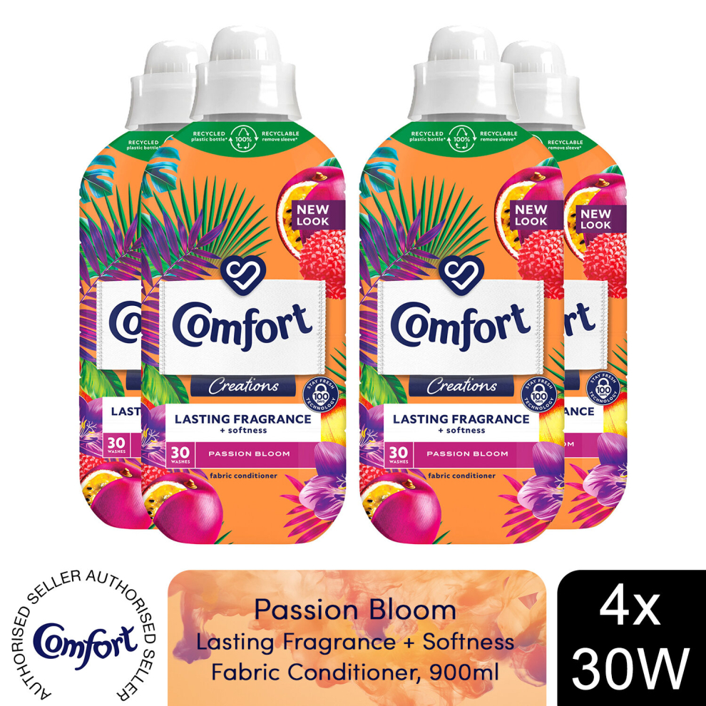 (Buy 4) Comfort Fabric Conditioner Passion Bloom 900ml 30W