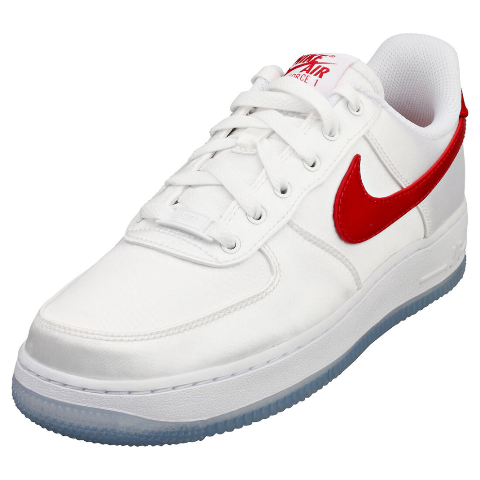 (5.5) Nike Air Force 1 07 Ess Womens Fashion Trainers in White Red