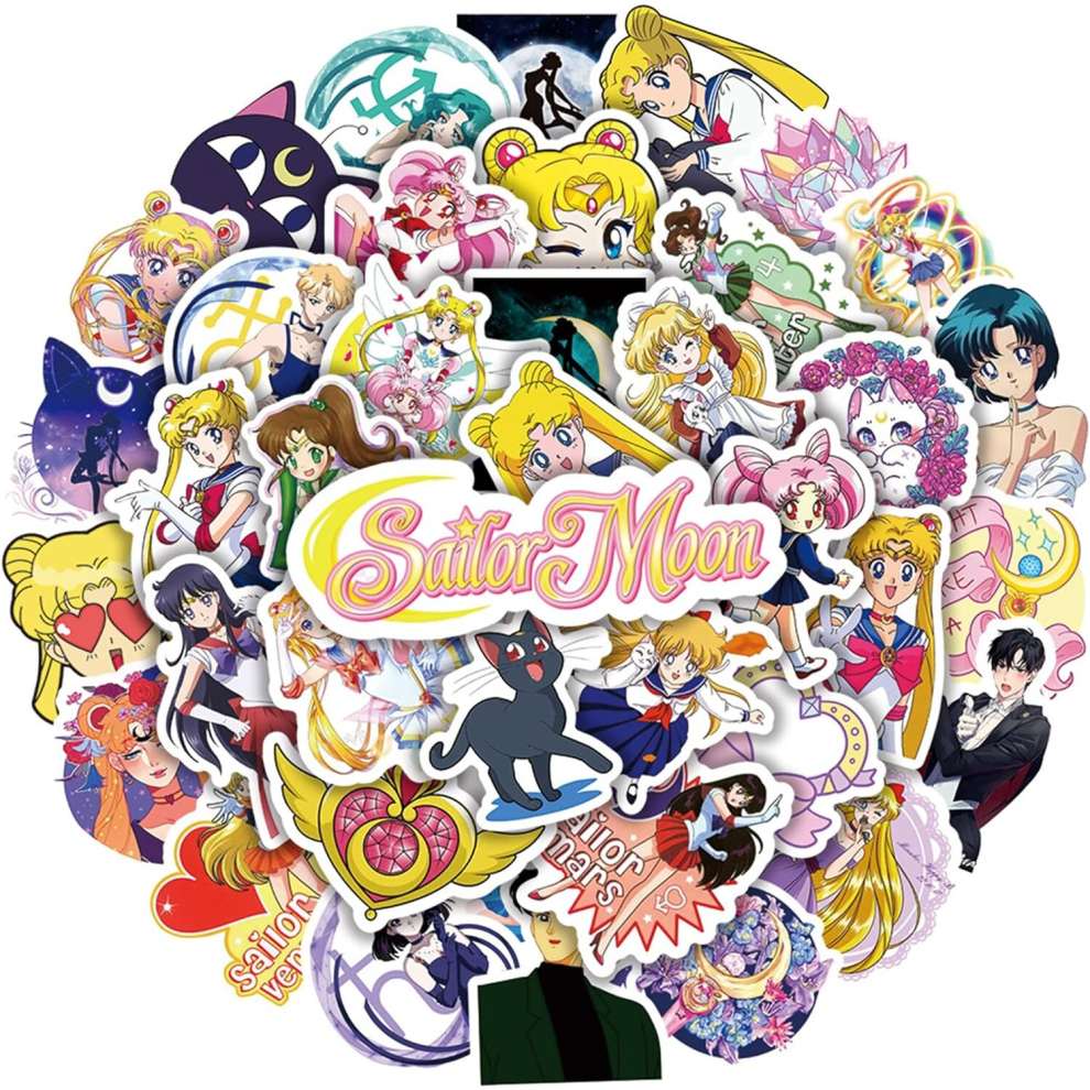 Sailor Moon Stickers100PCs,Cartoon Aesthetic Vinyl Stickers and Decals,Cute Cool Laptop Water Bottle Stickers,Stickers for Hydro FlaskCar,Skateboard