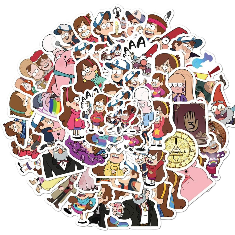 Tianci Gravity Falls Stickers 50Pcs Cartoon Anime Vinyl Decals For Kids Adults As Decoration For Laptop Motorcycle Skateboard Car Room. Gravity Falls