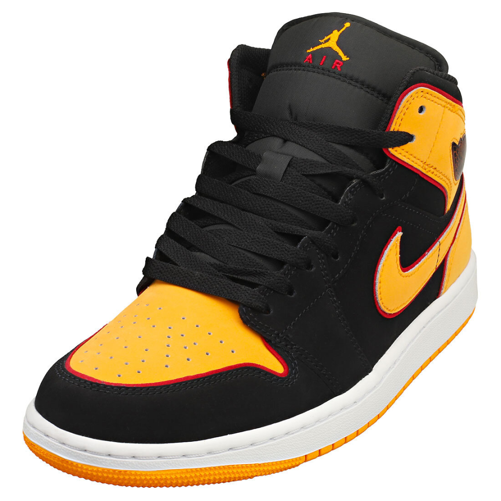 Nike Air Jordan 1 Mid Se Mens Fashion Trainers in Black Orange - 10.5 UK