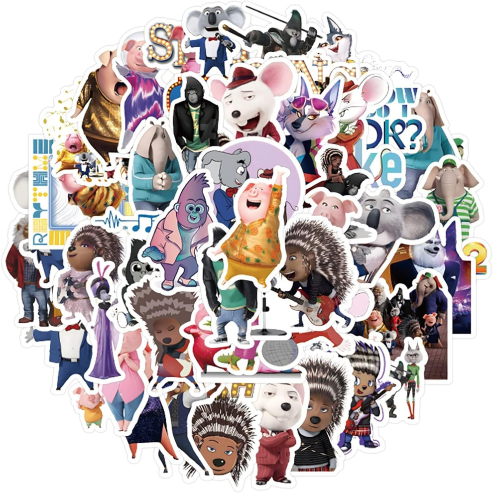 Tianci 50-Pack Sing Stickers: Funny Aesthetic Cartoon Vinyl Decals, Waterproof Uv-Protected For Laptops, Water Bottles, Luggage, Guitar, Scrapbook