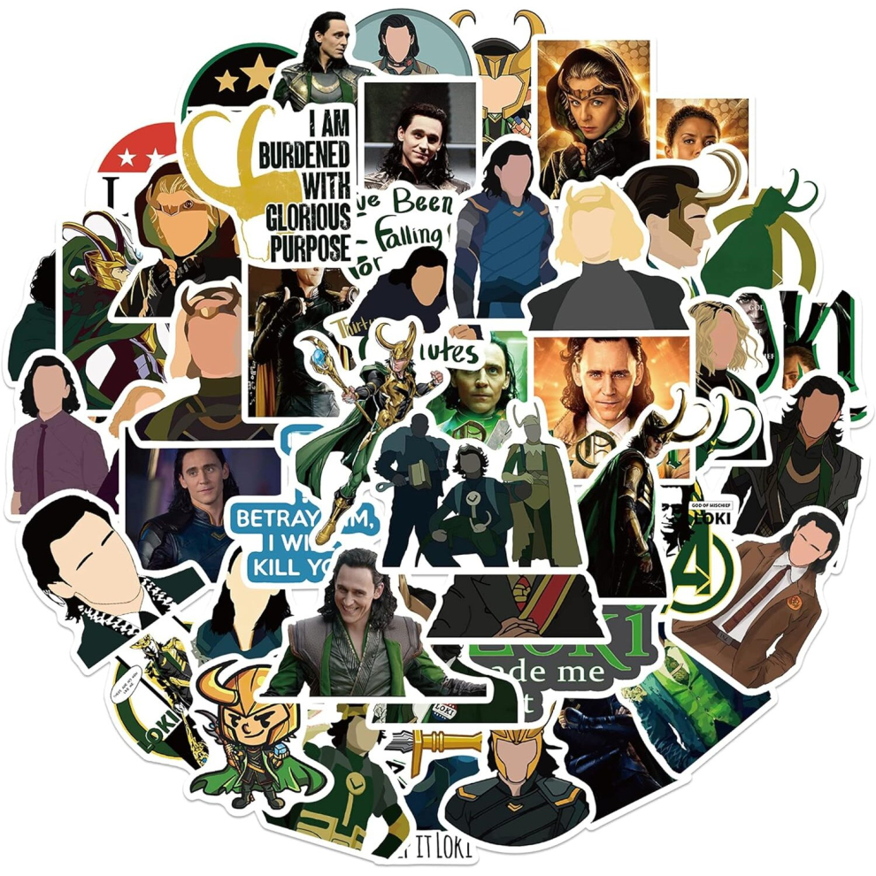 Tianci Loki Stickers Tom Hiddleston God Of Mischief Stickers,50Pcs For Hydroflask Waterbottle Aesthetic Vinyl Stickers Laptop Skateboard Luggage For Teens