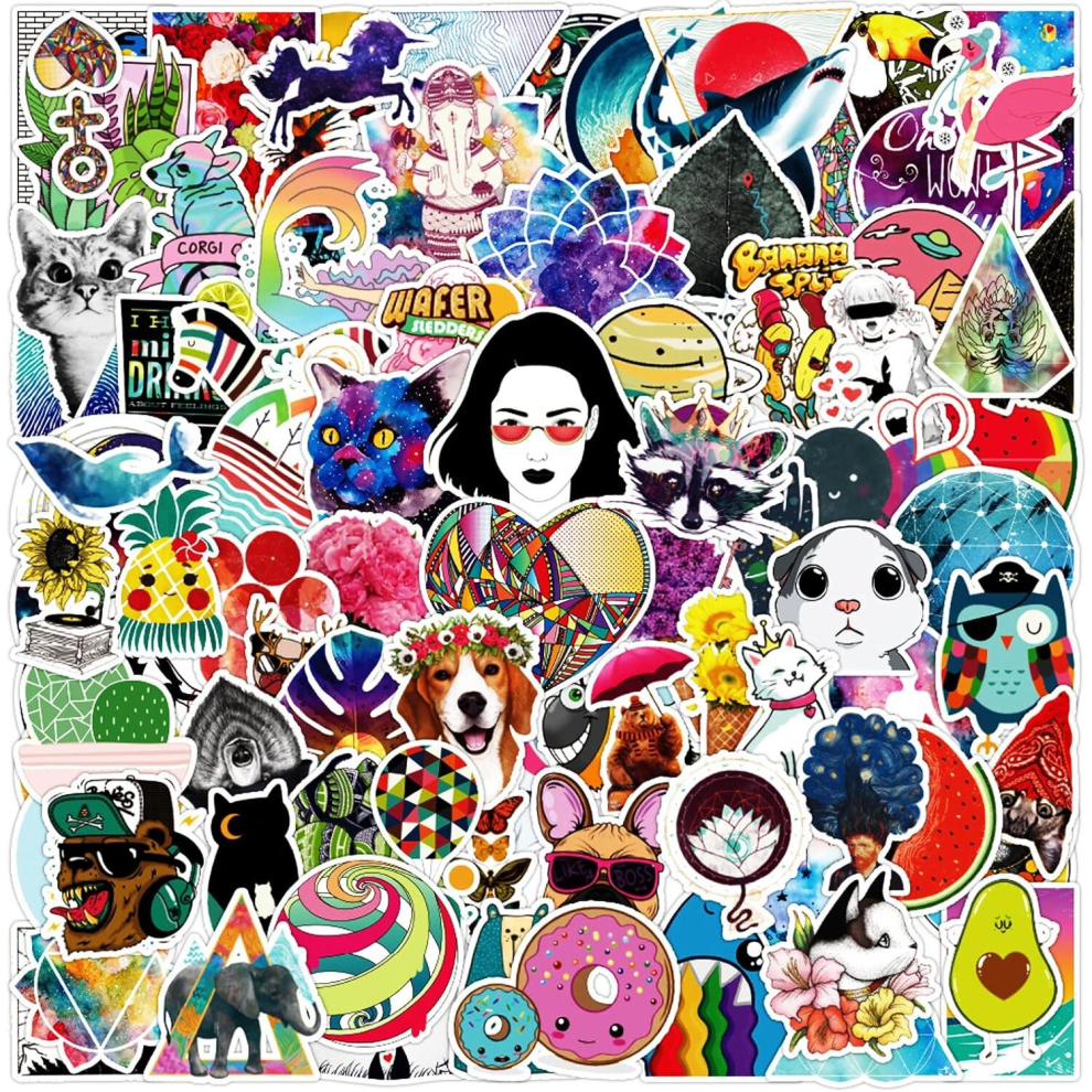 Tianci 100 Pcs Cute Vinyl Aesthetic Waterproof Stickers For Teens Kids Stickers For Mug Water Bottles Laptop Skateboard Guitar Bike Computer Scrapbook