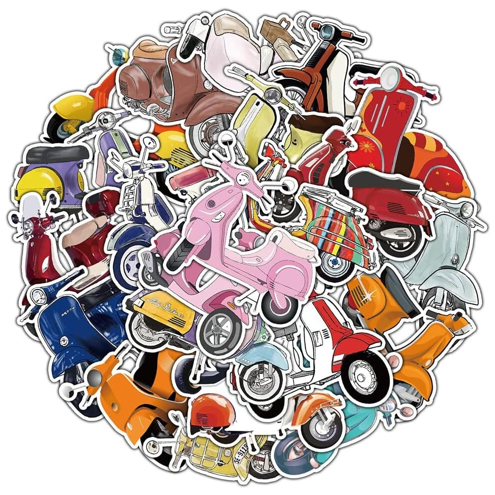 Motorcycle Stickers Scooter Waterproof Vinyl Decals For Water Bottles Laptop Luggage Cup Computer Mobile Phone Skateboard (22Pcs) 7770198364330