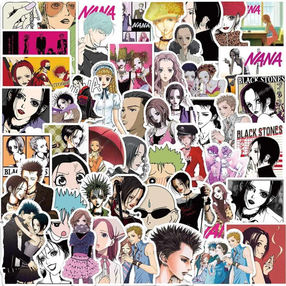 Japanese Anime Nana Stickers,Popular Classic 50PCS Waterproof Vinyl Decals for Computer Scrapbook Guitar Luggage Skateboard  Aesthetic Manga Gifts