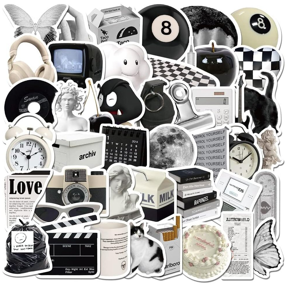 Tianci Aesthetic Waterproof Laptop Stickers Decals 61 Pcs For Water Bottle Laptop Computer Skateboard Bumper,Aesthetic Vinyl Stickers For Kids Teens