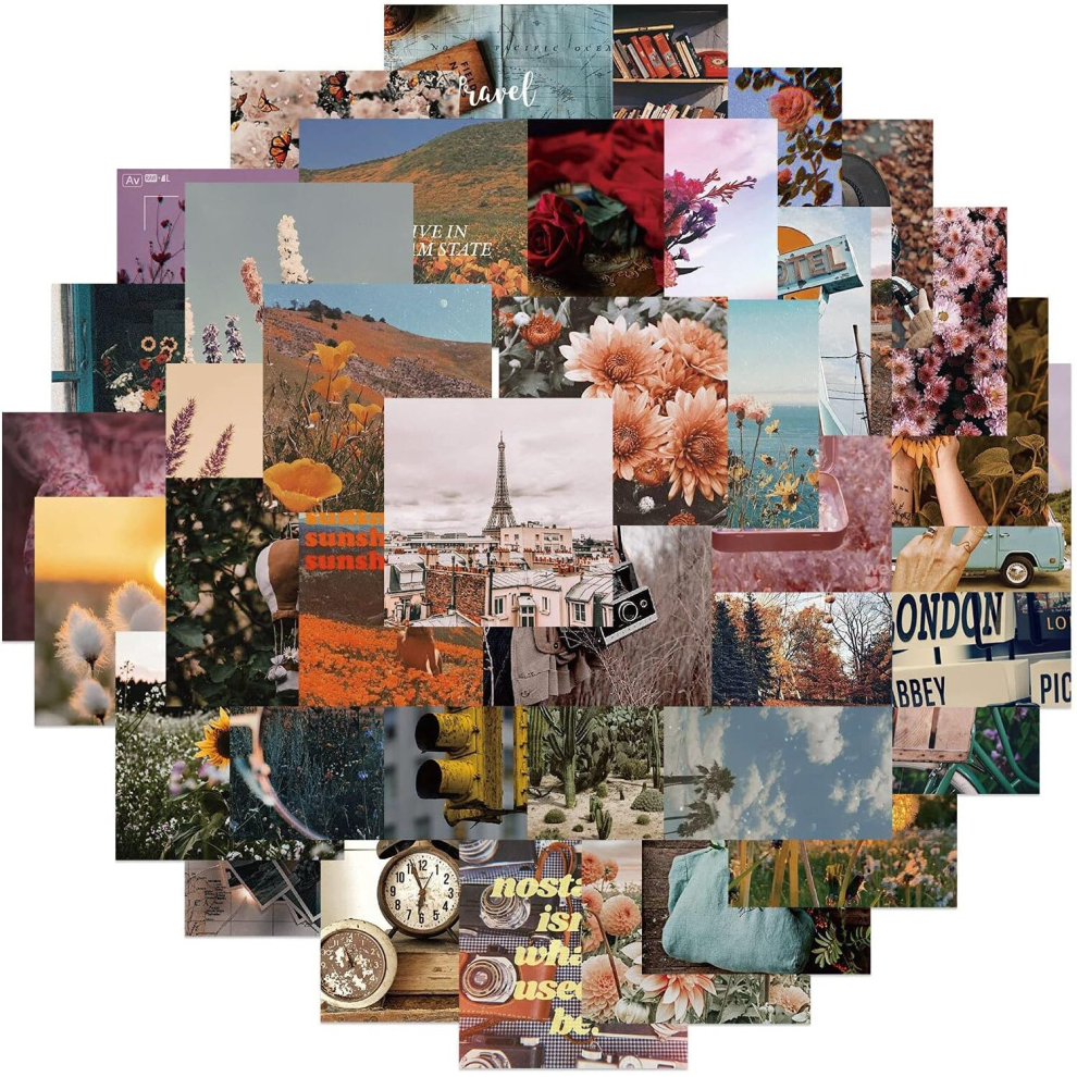 56pcs Landscape Stickers Vintage Stickers Aesthetic Vinyl Waterproof Stickers for Teen Laptop Water Bottle Luggage Computer Journal Decorations