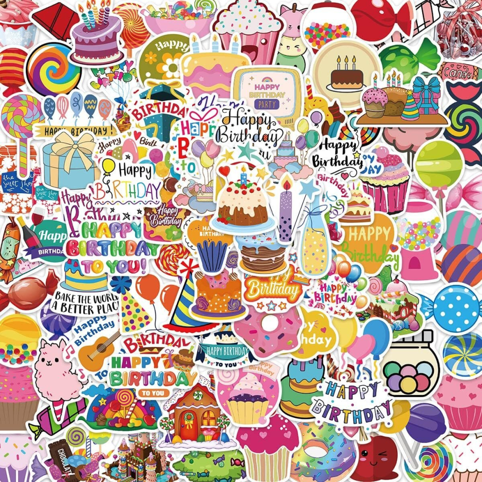Tianci 100Pack Cute Sweets Stickers Water Bottles Laptop Car Hydroflasks Phone Guitar Skateboard Computer Treats Vinyl Waterproof Aesthetic Trendy Decals