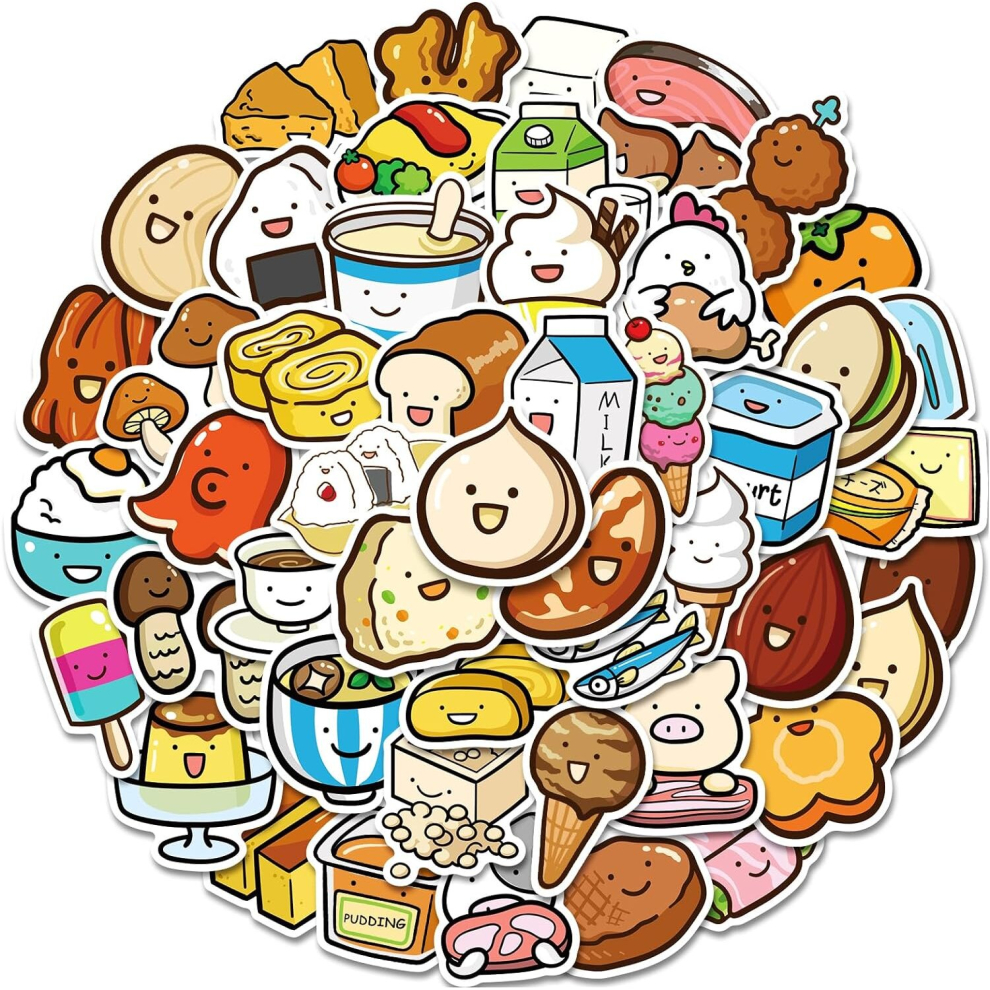 Tianci 50Pcs Vegetables And Fruit Stickerswaterproof Vinyl Decals For Water Bottles Laptop Refrigerator Luggage Computer Mobile Phone