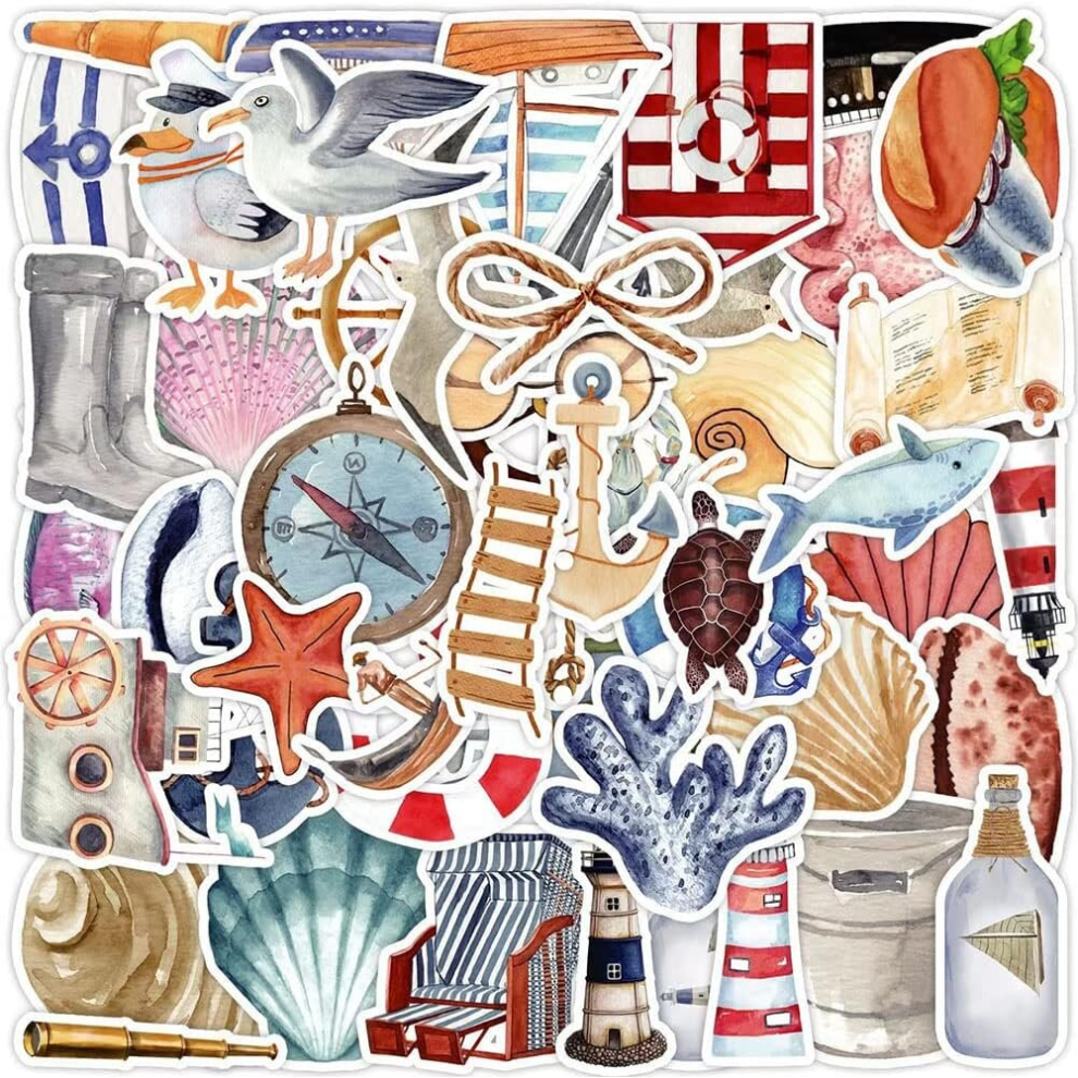 Go Sailing Stickers |50Pcs Navigation Waterproof Vinyl Decals for Water Bottles Laptop Luggage Cup Computer Mobile Phone Skateboard
