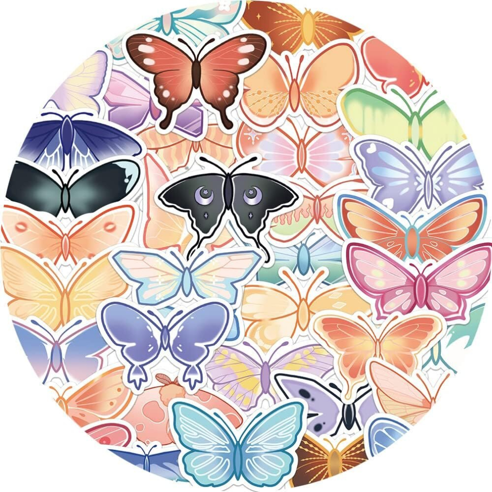 Tianci 40 Packs Butterfly Stickers Water Bottles Laptop Phone Computer Guitar Skateboard Hydroflasks Butterflies Vinyl Waterproof Aesthetic Trendy Decals