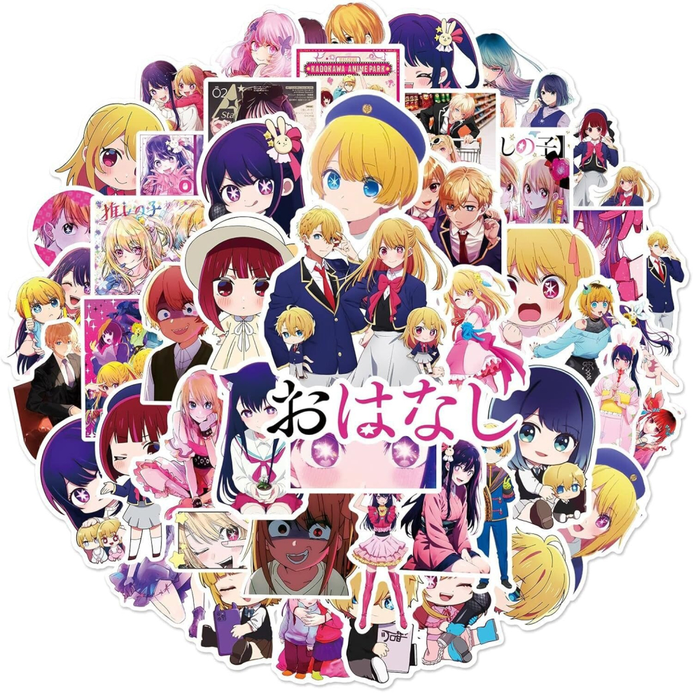 50PCS Japanese Anime Stickers Waterproof Wardrobe Car Skateboard Motorcycle Bicycle Luggage Guitar Laptop Phone Vinyl Stickers for Kid Teens Adult