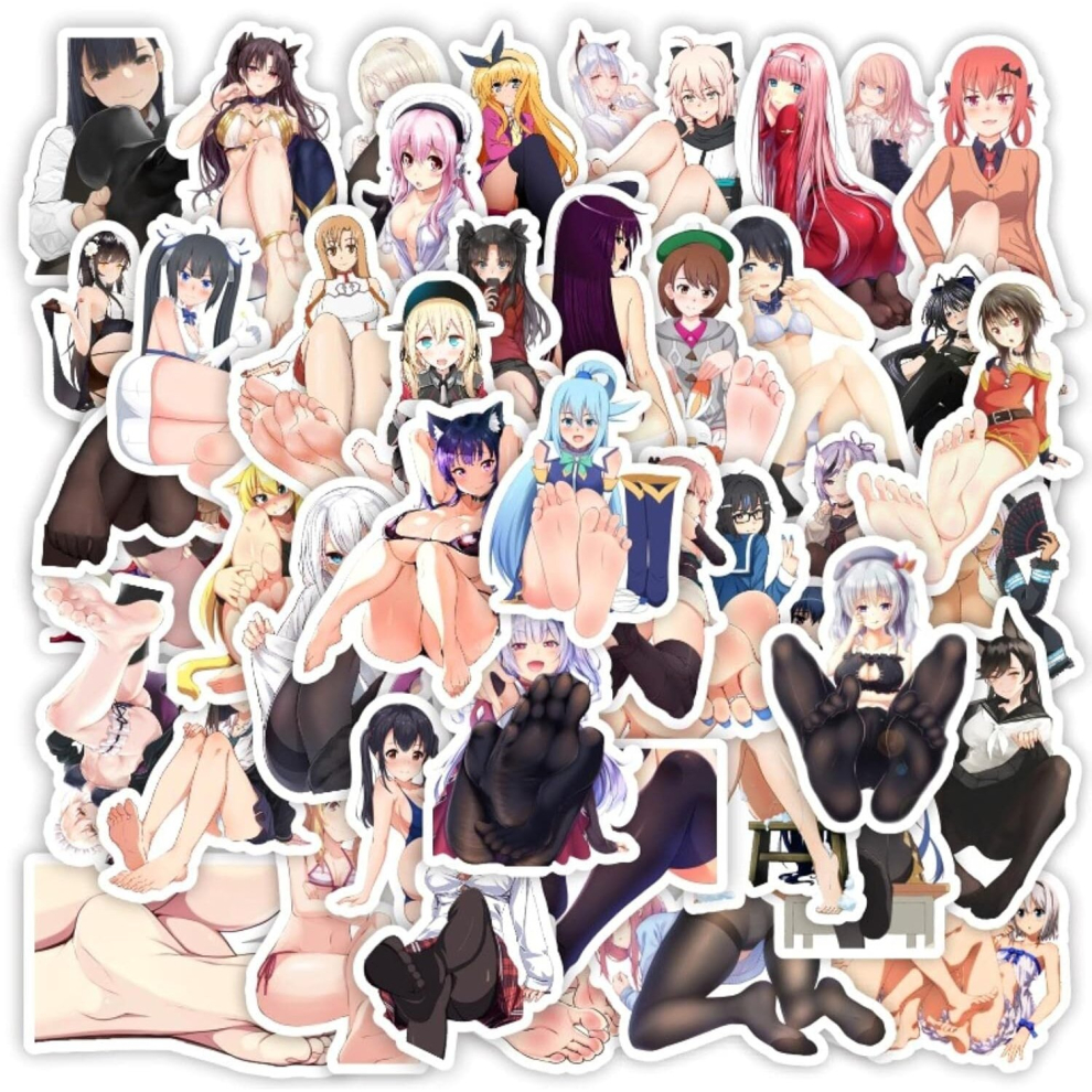 Tianci 50Pc Sexy Foot Stickers Vinyl Sticker Waterproof Decal Decorate Laptop Fridge Water Bottle Guitar Scrapbook Skateboard Suitcase Motorcycle Snowboard