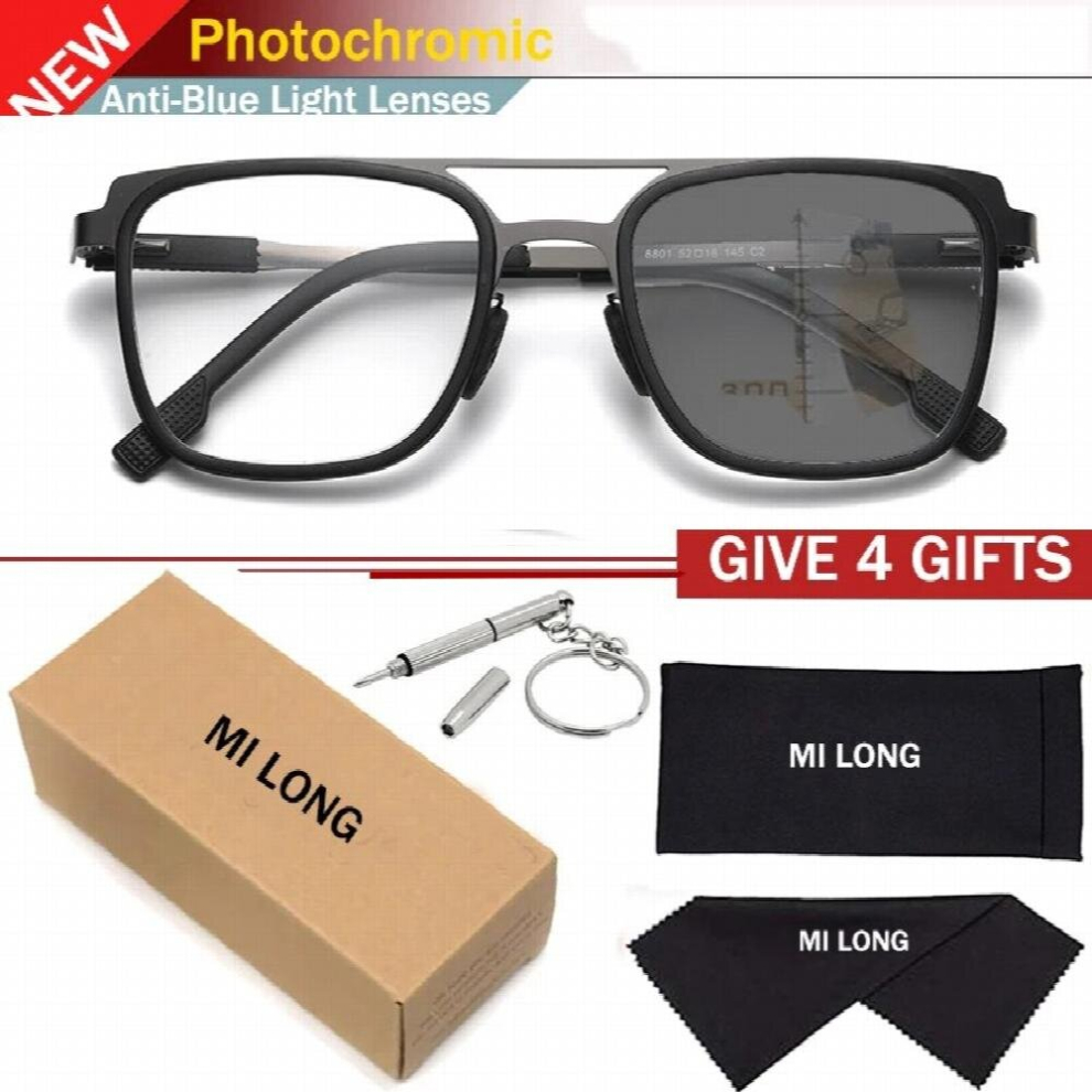 Multicoloured Large Frame Titanium Progressive Photochromic Reading Glasses Men Sun Hyperopia Multi-Focus Reader Glasses Tr90 Glasses