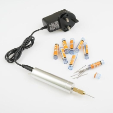 Micro Mini Small Electric Aluminum Hand Portable Handheld Drill Bits-(0.8-1.5mm), with 80pcs Drill Bits, 3A Power Supply Included