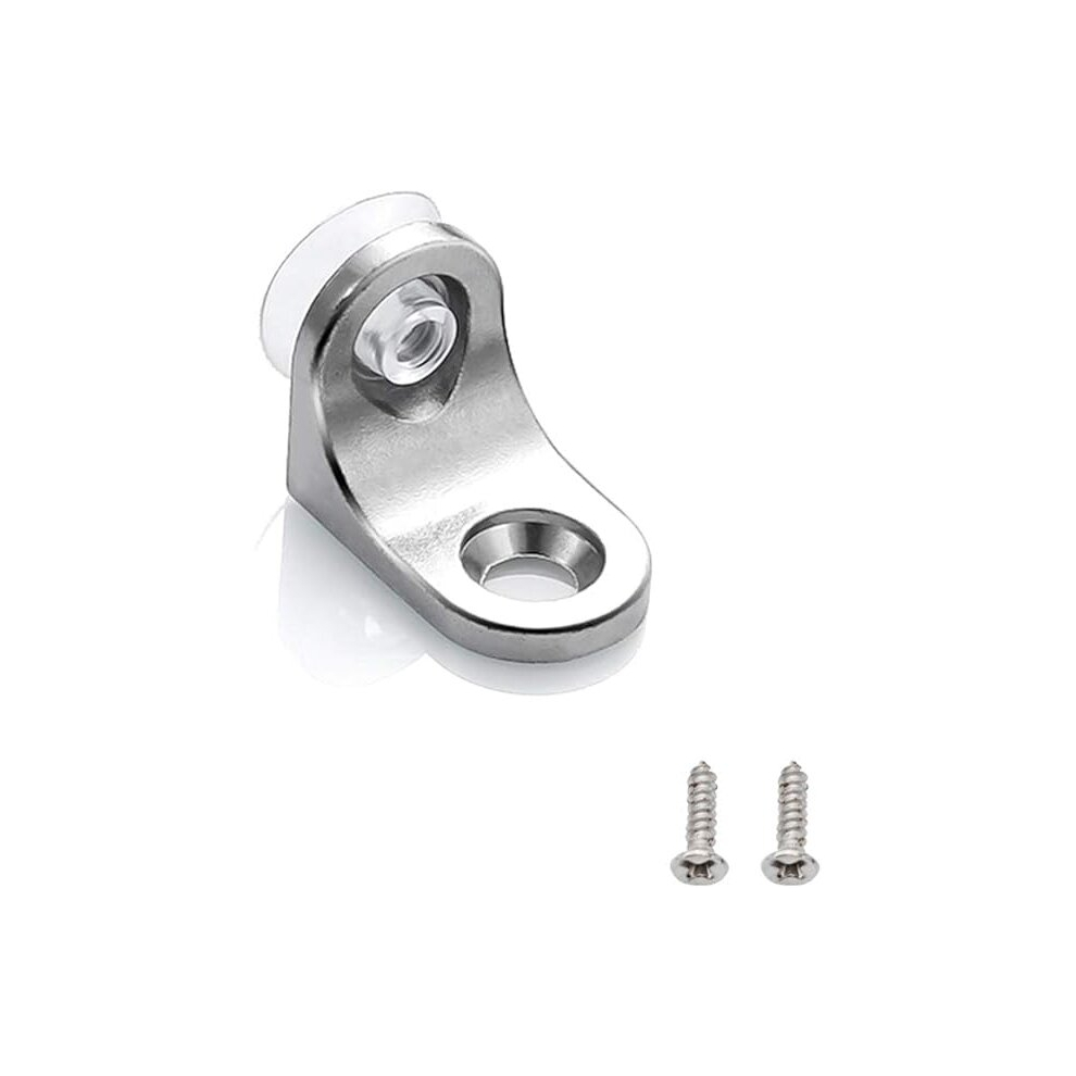 20Pcs Glass Shelve Support Bracket Right Angle Brackets Screw Fixing Shelf Pegs With Suction Cup, 22X14mm, Silver 7651031131053