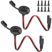 Power Socket Sidewall Port Connector Extension 16AWG Cable, 2 Pin SAE To SAE Weatherproof Quick Connect Plug for Solar Generator Battery Charger-2PCS