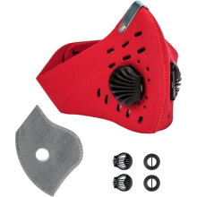 Dustproof Face Mask Activated Carbon Dust Mask with Filter Filtration Cotton Sheet and Valves for Exhaust Gas, Pollen Allergy(Red)
