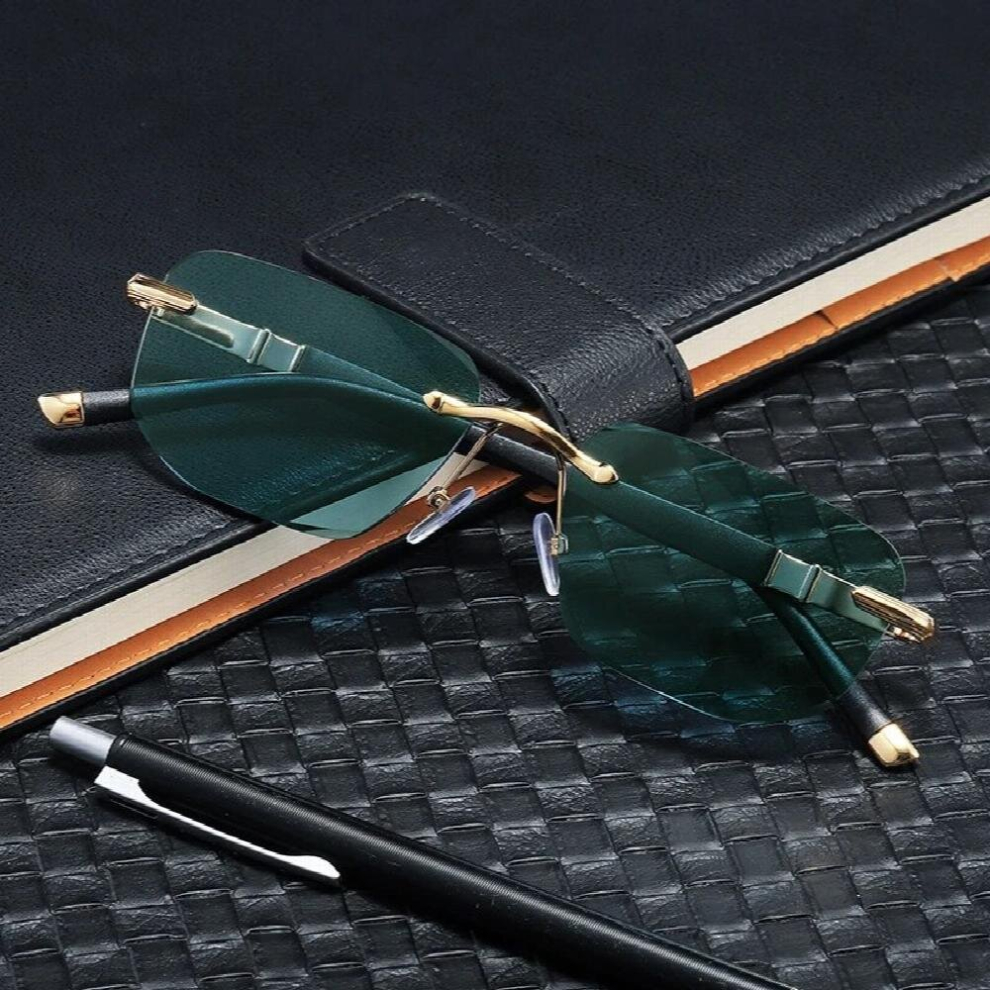 Rimless Reading Sun Glasses Anti Light Women&Men Eyeglasses For Presbyopia Women Men Cutting Diamond Eyewear+1.0+4.0