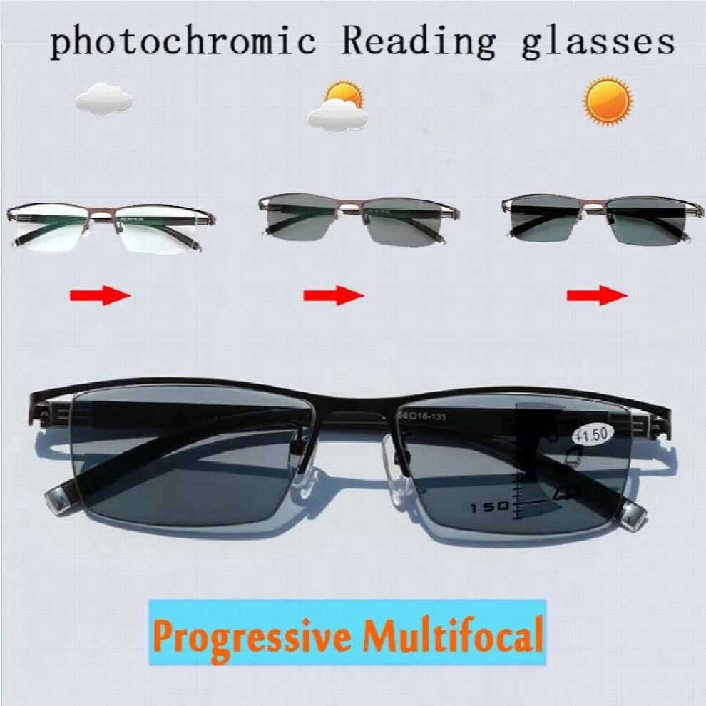 Multicoloured Adjustable Vision Bifocal Transition Photochromic Progressive Reading Glasses Multifocal Eyeglasses Uv400 Sun Glasse