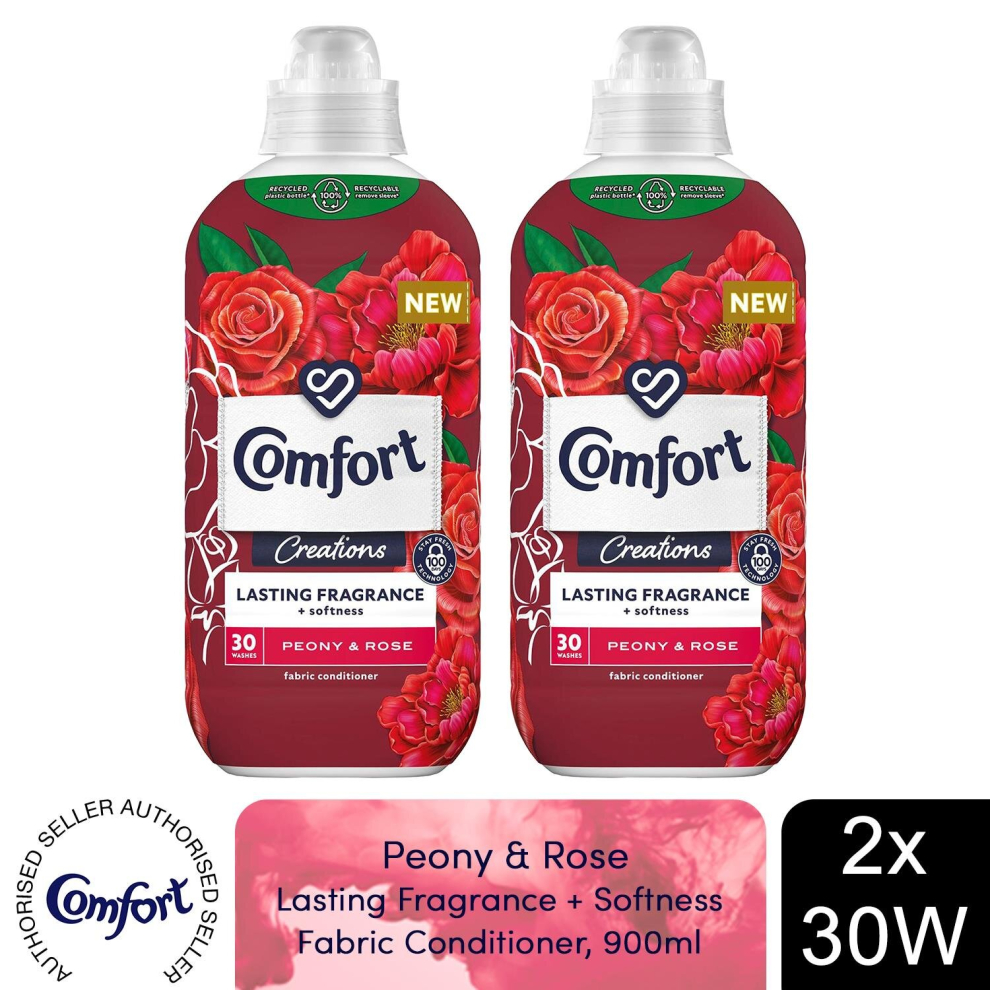 Comfort (Buy 2) Fabric Conditioner Peony & Rose 900Ml 30W