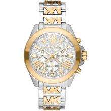 Montre Michael Kors MK6953 pour femme – boîtier acier inoxydable doré 38 mm, lunette sertie de cristaux, cadran nacre et date