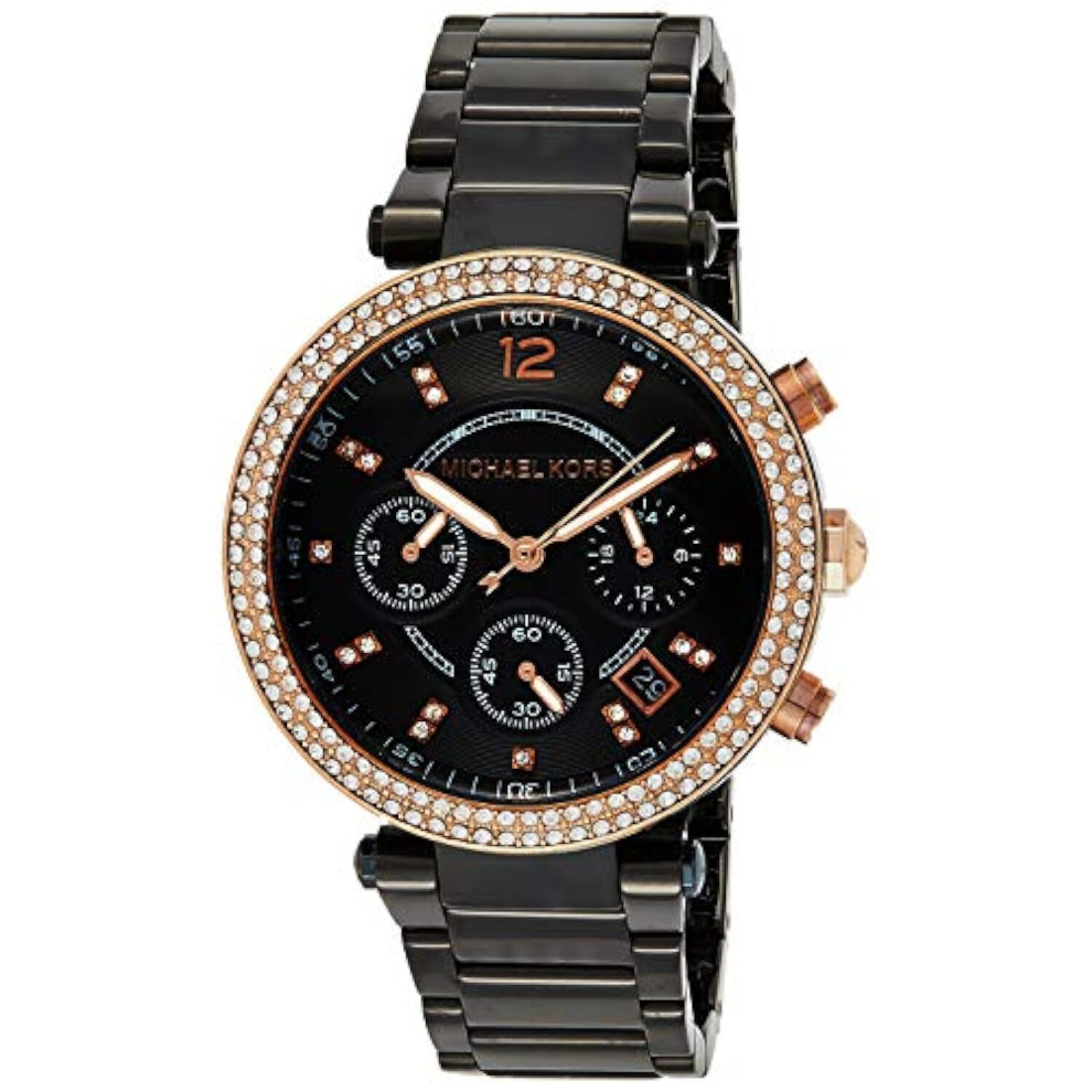 Montre femme Michael Kors MK5885 - bracelet acier doré, cadran nacré, cristaux, quartz, étanche 50 m