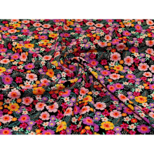 Minerva Exclusive Vibrant Flowers Linen Viscose Blend Fabric - per metre