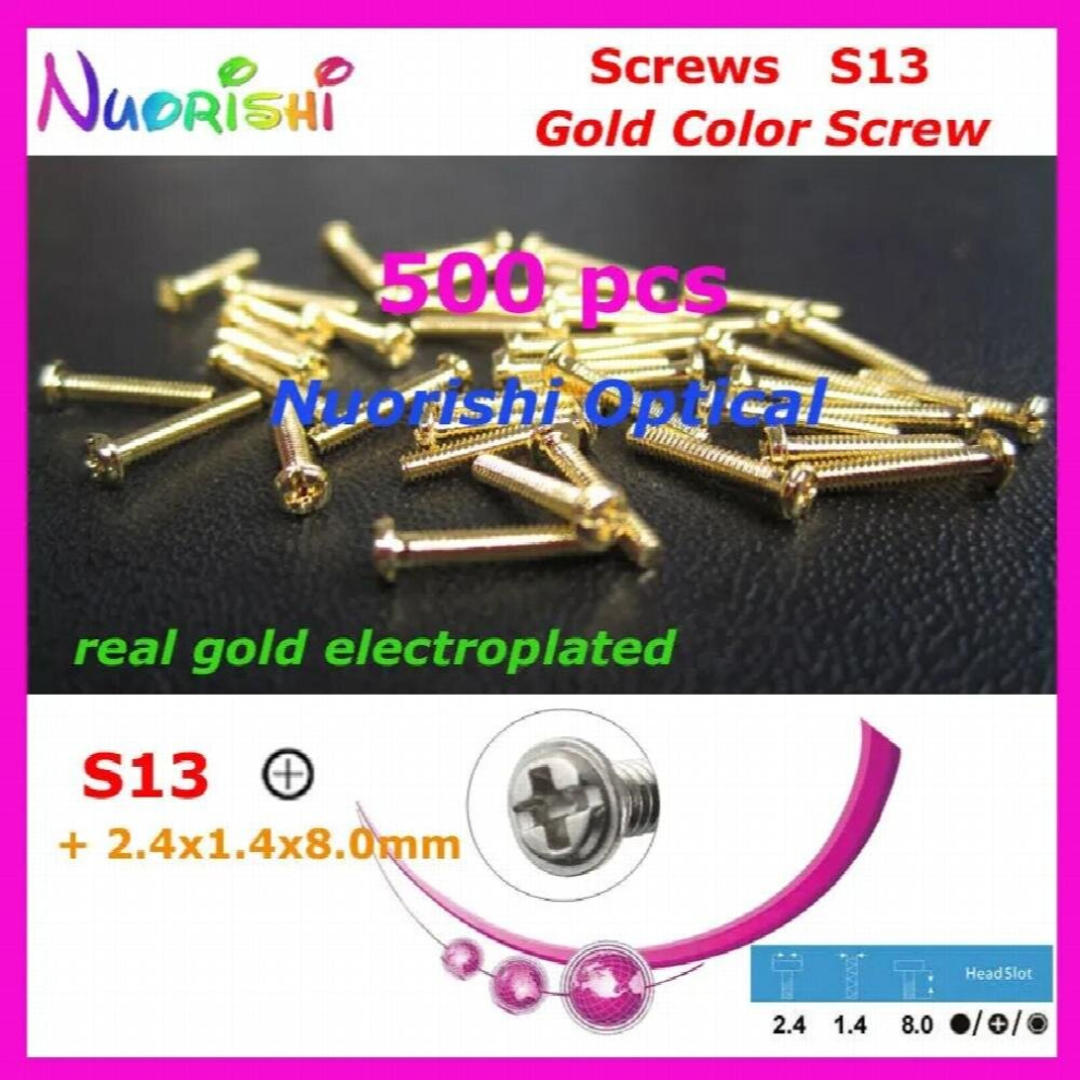 S13 2.4X1.4x8.0mm 500Pcs Electroplating Sunglasses Eyewear Eyegalsses Screws 885672040673