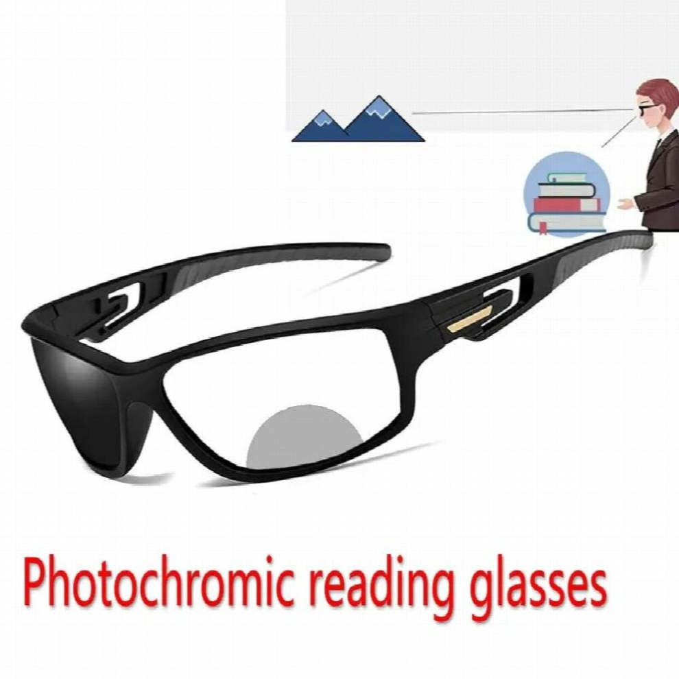 Multicoloured Outdoor Photochromic Bifocal Reading Glasses Multifocal Near Far Plastic Presbyopic Glasses For Men Sport Driving Sunglasses Fml