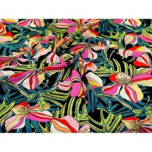 Minerva Exclusive Beaming Blooms Linen Viscose Blend Fabric - per metre