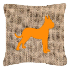 Boxer Burlap and Orange Indoor & Outdoor Decorative Fabric Pillow