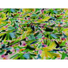 Minerva Exclusive Brushstroke Blooms Linen Viscose Blend Fabric - per metre