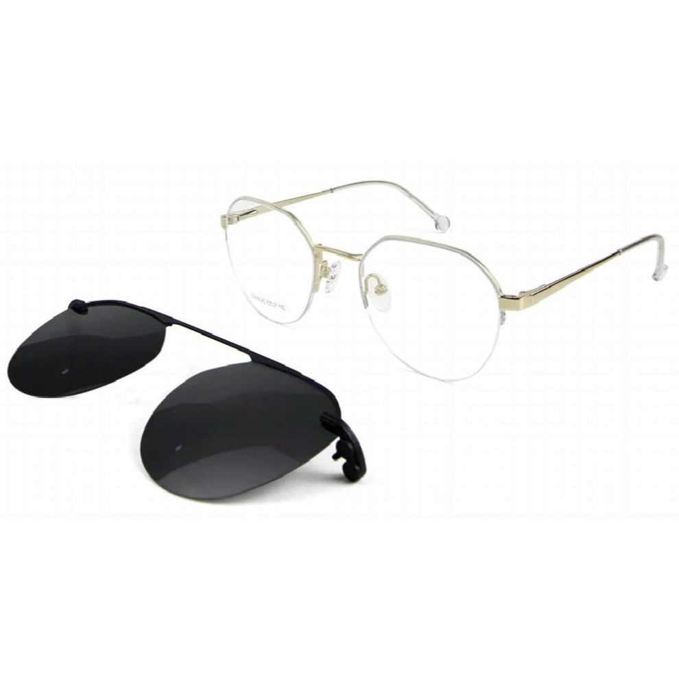Alloy Magnet Eyeglasses Half Rim Optical Frame Semi Rimless Prescription Eyewear Round Vintage Myopia Polarized Clip On Sunglass