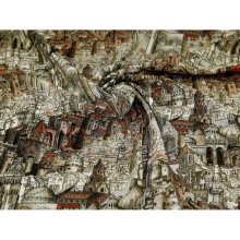 Minerva Exclusive Byzantium Streets Linen Viscose Blend Fabric - per metre