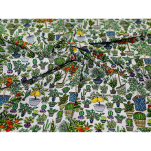 Minerva Exclusive Succulent Citrus Linen Viscose Blend Fabric - per metre