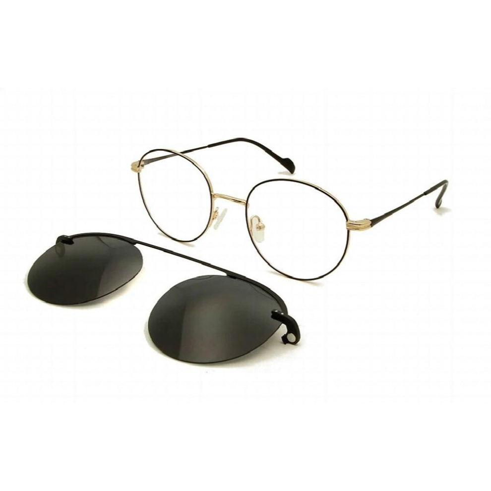 Magnetic Eyeglass Frames With Clip On Sunglasses UV400 Glasses For Women Vintage Round Glasses Men Optical Frame Pilot