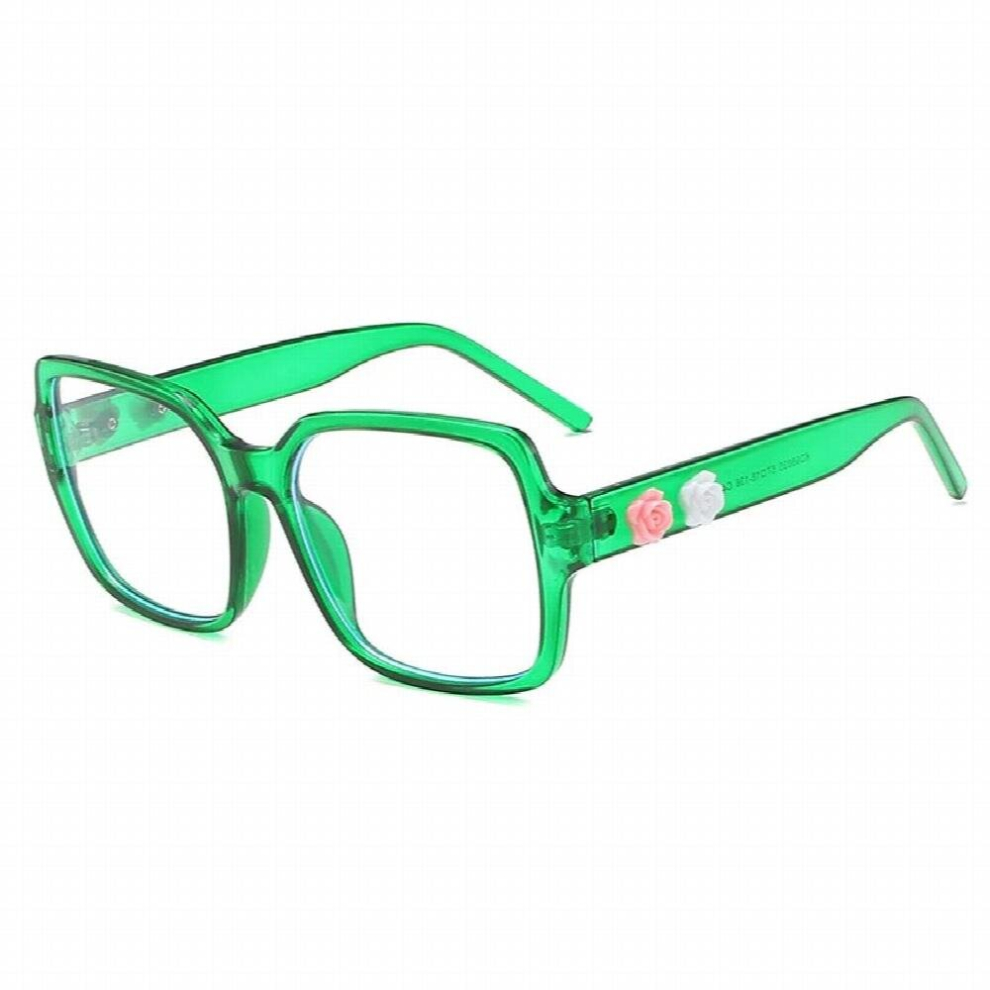 Multicoloured Flowers Decorative Square Women Glasses Frame Anti-Blu-Ray Clear Lens Eyewear Men Optical Eyeglasses Frame Goggles