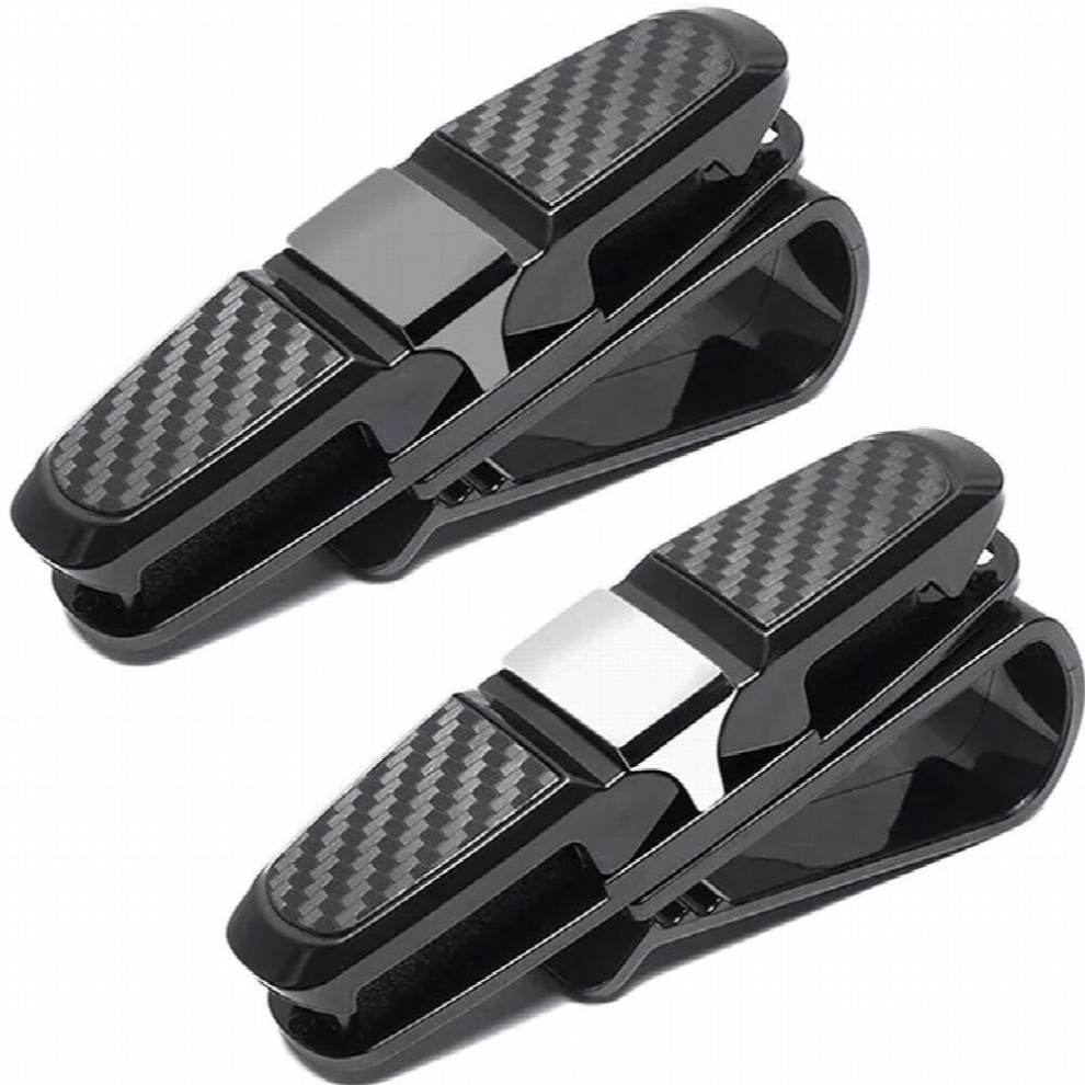 Seemfly 2Pcs Universal Car Glasses Clip Auto Sun Visor Glasses Fastener Clip Holder For Sunglasses Eyeglasses Multi-Function Multicoloured 885672048358