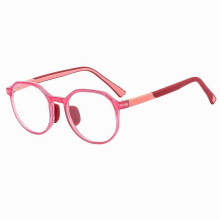54669 Retro Round Silicone Anti-Blue Light Glasses for Children Ultra-Light Youth Prescription Glasses Sunglasses UV400