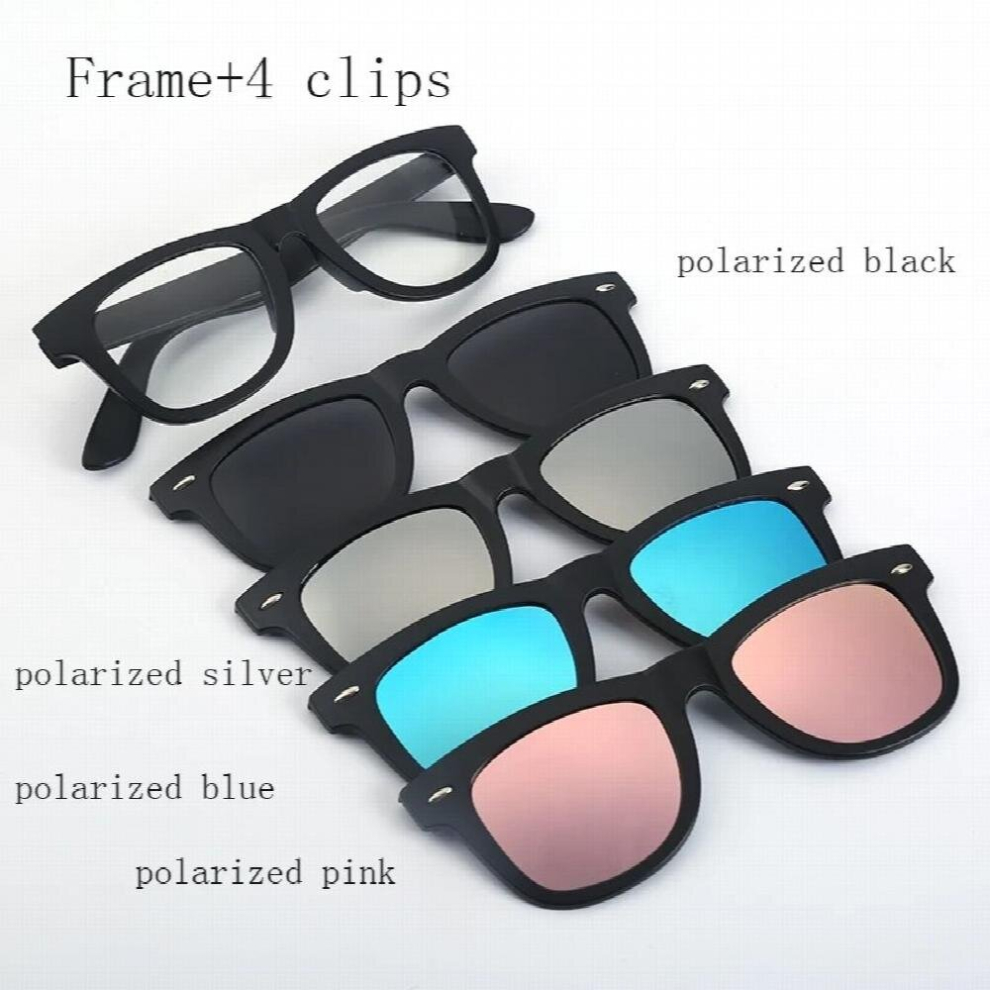 Spectacle Frame Eyeglasses Men Women With Polarized Clip On Sunglasses Magnetic Glasses Male Myopia Optical RS2206